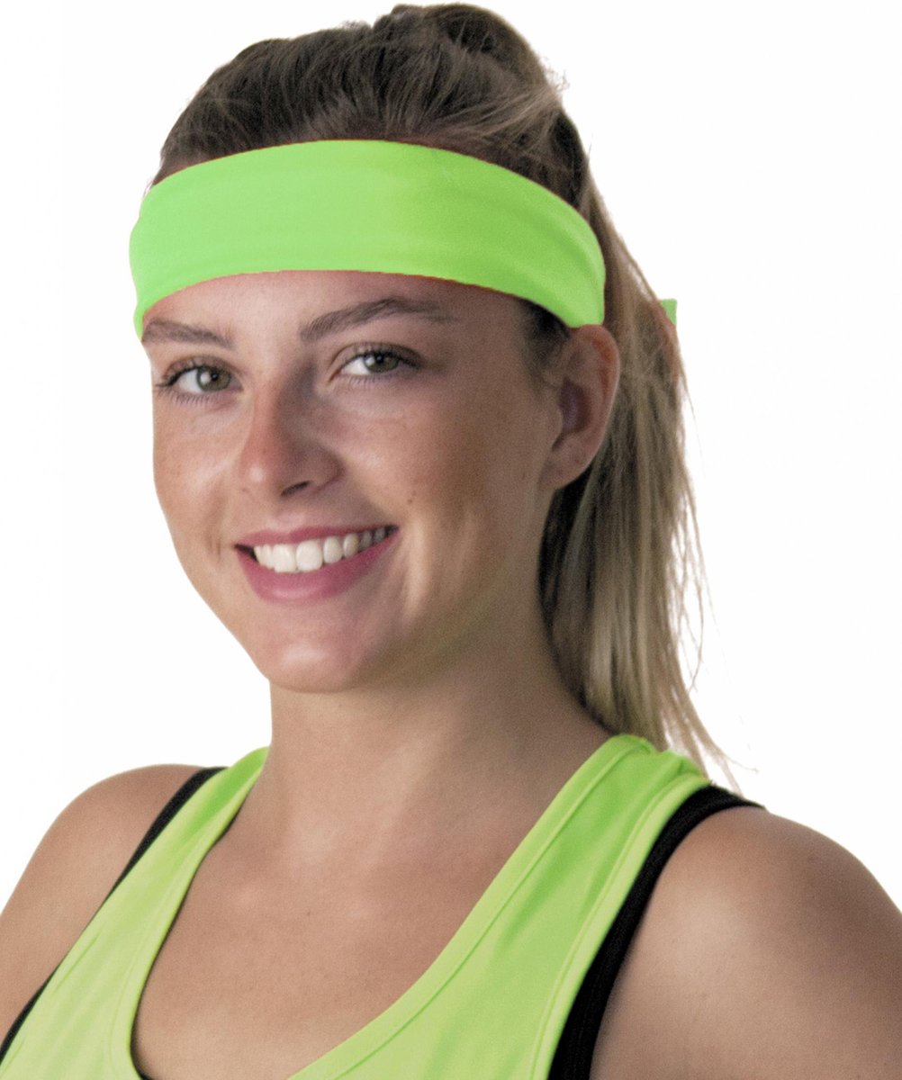 PARTYPRO - Groene fluo jaren 80 hoofdband voor volwassenen - Accessoires > Haar & hoofdbanden